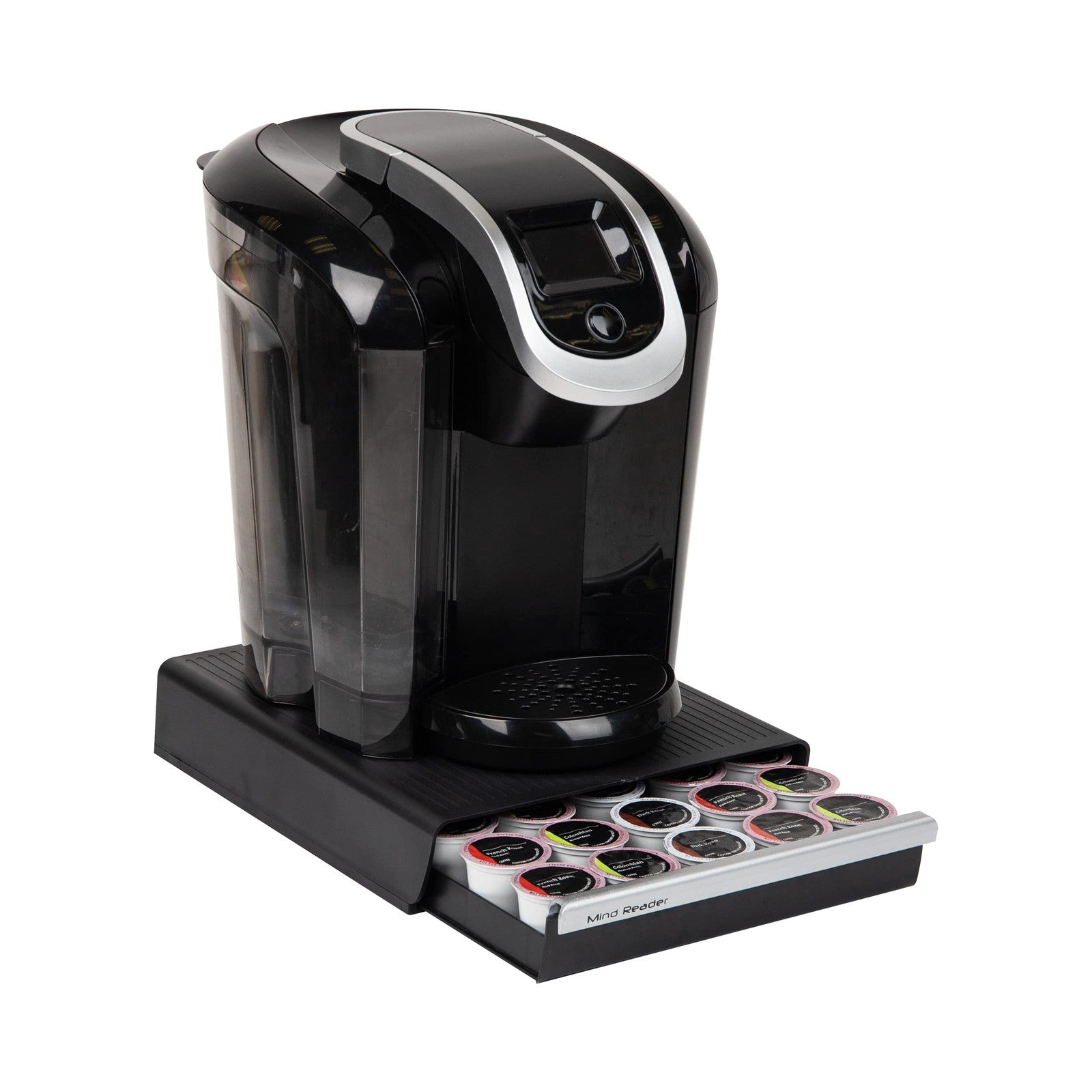 Compact Coffee Pod Organizer, 30 Pod Capacity, 10.5"L x 12.75"W, Black