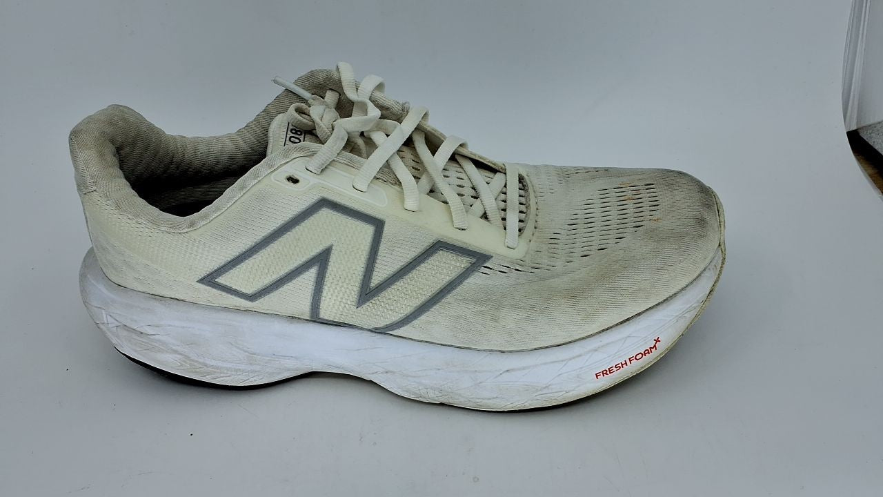 Men's Fresh Foam X 1080 V14 Running Shoe 8 M White/Silver Metallic/Sea Salt