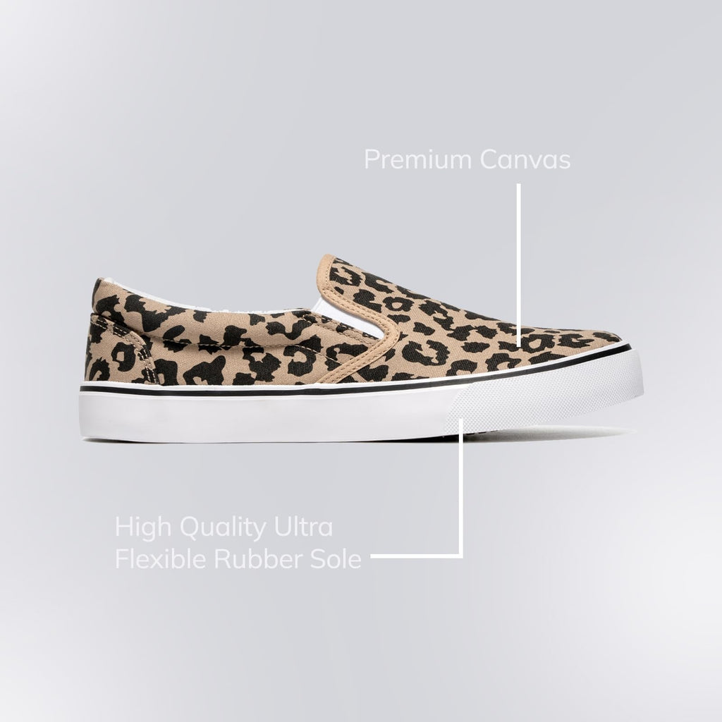 Size 6 Leopard Slip On Fashion Sneakers for Women, Casual & Comfortable