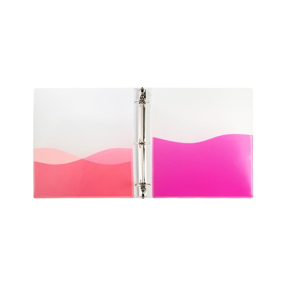 3-Ring Binder, 2" Capacity, 3 Pockets, Assorted Colors, Pack of 4