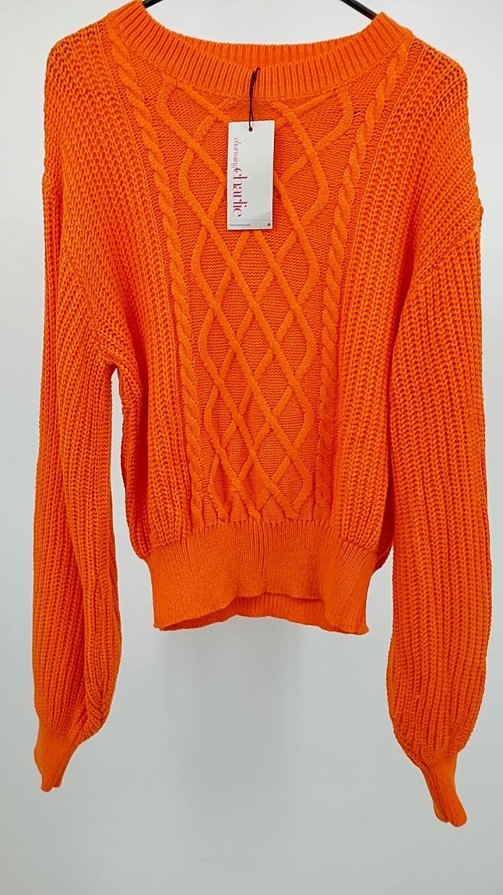 Cable Knit Diamond Pattern Long Sleeve Sweater