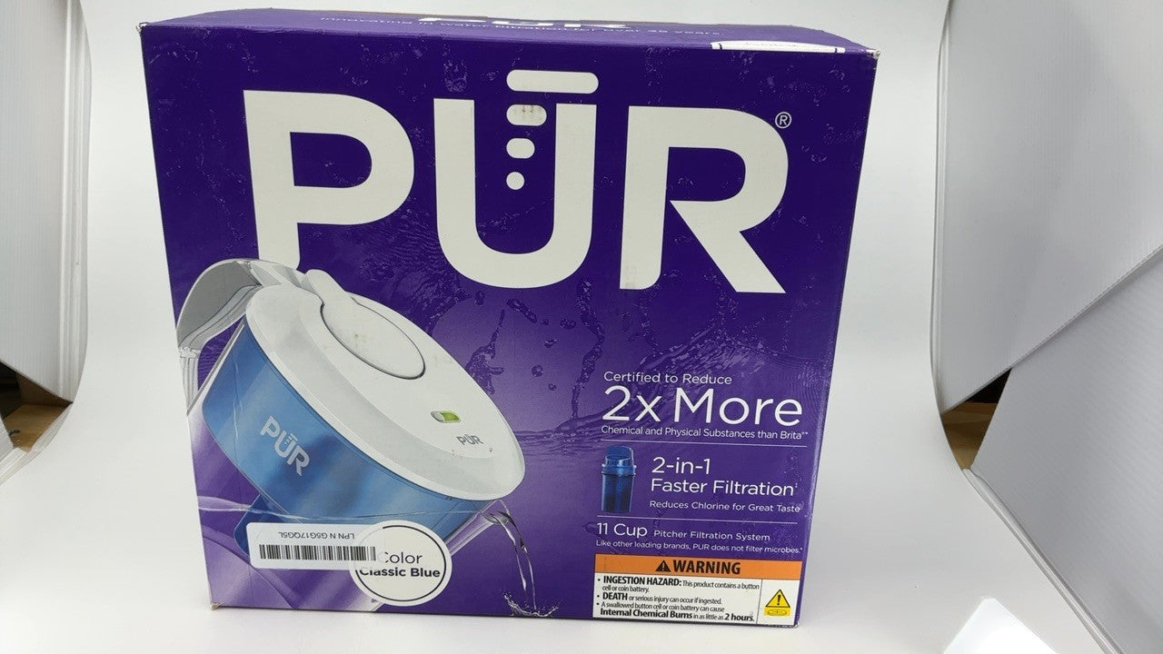 11-Cup PUR Water Pitcher, Powerful Filtration, White, Dishwasher Safe