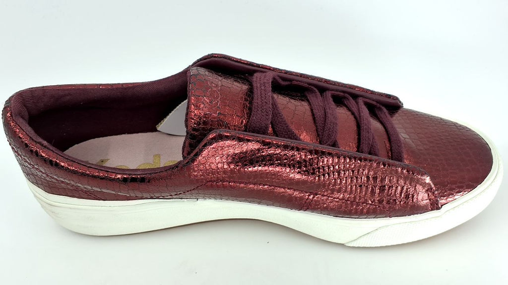 Keds Women's Remi Slip On Sneaker, Burgundy Embossed Leather, 11