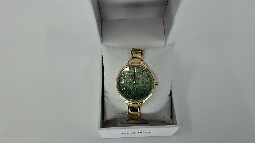 Nine West Dress Watch (Model: NW/2336GNGB), Green/Gold