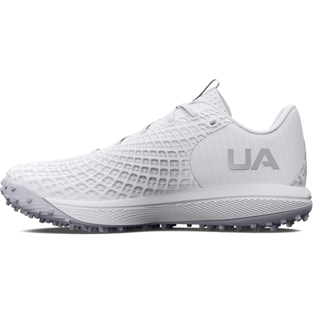 Under Armour Women's Glyde 2.0 Turf, (100) White/White/Metallic Silver, 9, US