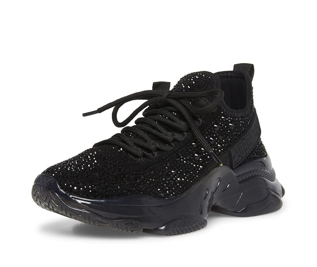 Steve Madden Women's Maxima Sneaker, Black, 9