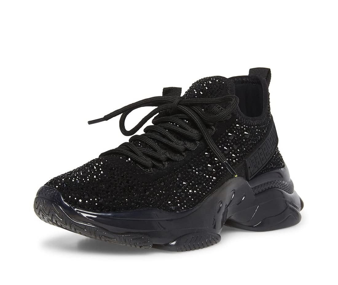 Steve Madden Women's Maxima Sneaker, Black, 9
