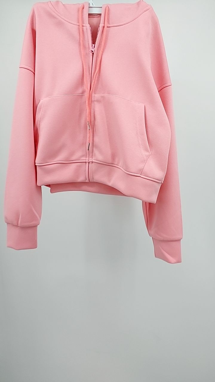 Zip Up Drawstring Hoodie and Pants Set