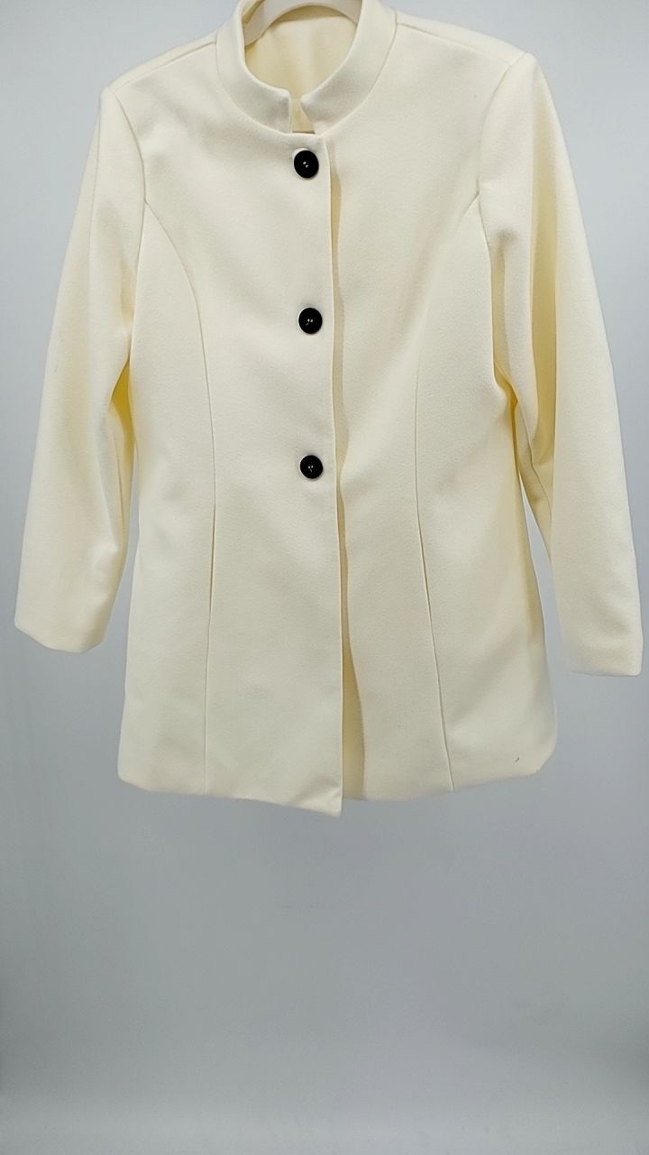 Single-Breasted Stand Collar Coat with Pocket