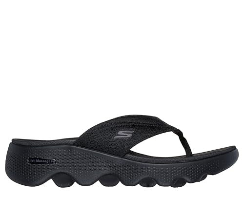 Skechers Women's On-The-Go Massage Fit Sandal - Dawn, Black/Black, 7.5