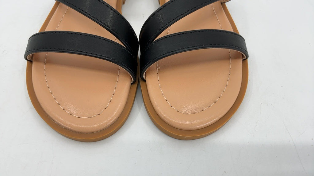 Open Toe Black Sandals for Girls Size 13 Summer Casual Footwear