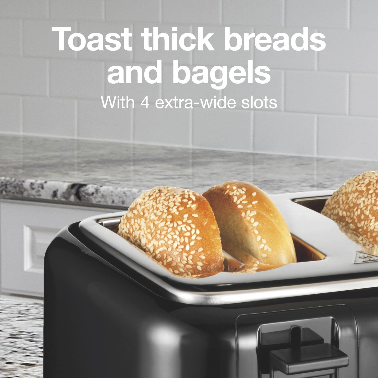 Proctor Silex 4 Slice Toaster, Black, Auto Shut-off & Removable Crumb Tray