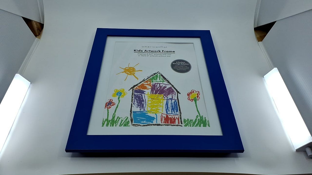 Kids Artwork Frame w/ Magnetic Door & Storage for 100 Art Pieces