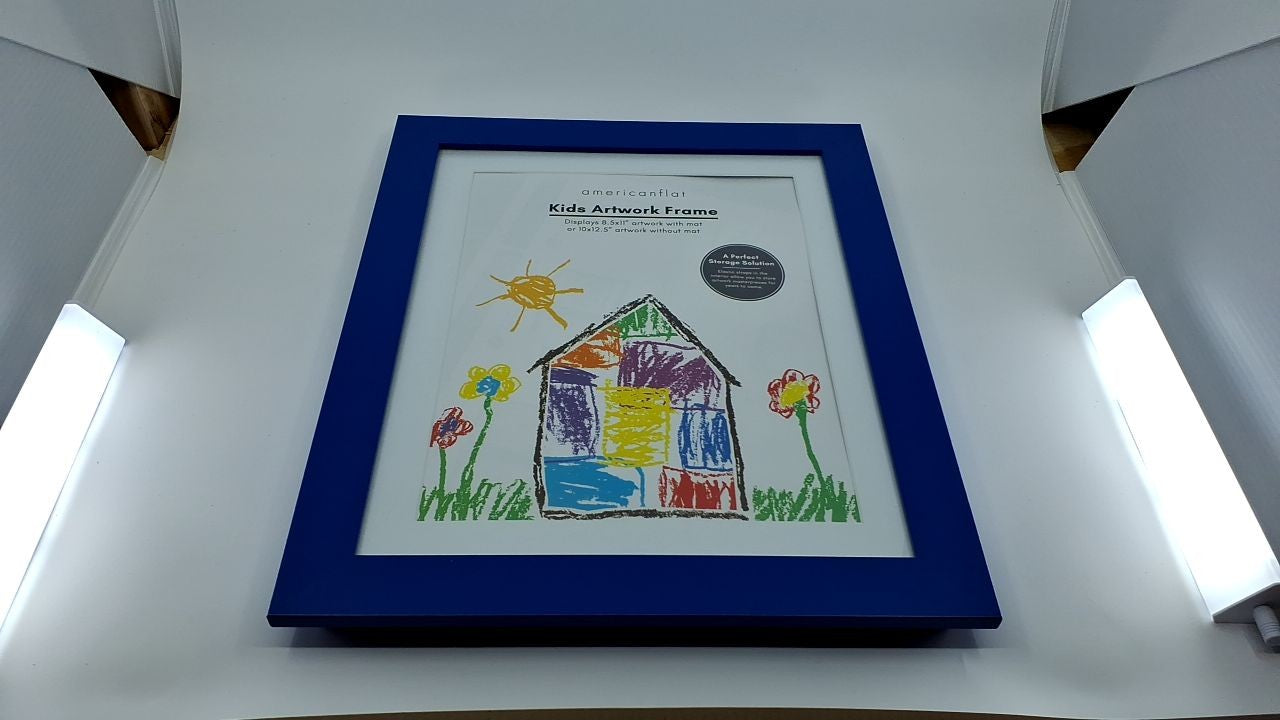 Kids Artwork Frame w/ Magnetic Door & Storage for 100 Art Pieces