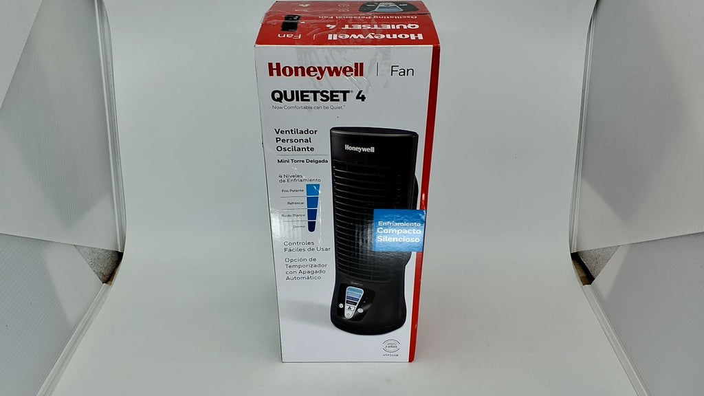 QuietSet Personal Desk Fan, 13in Oscillating, 4 Power Levels, Black