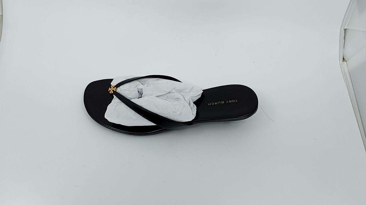 Tory Burch Women's Capri Low Heel Sandal 35mm Heeled, Perfect Black/Gold, 9.5