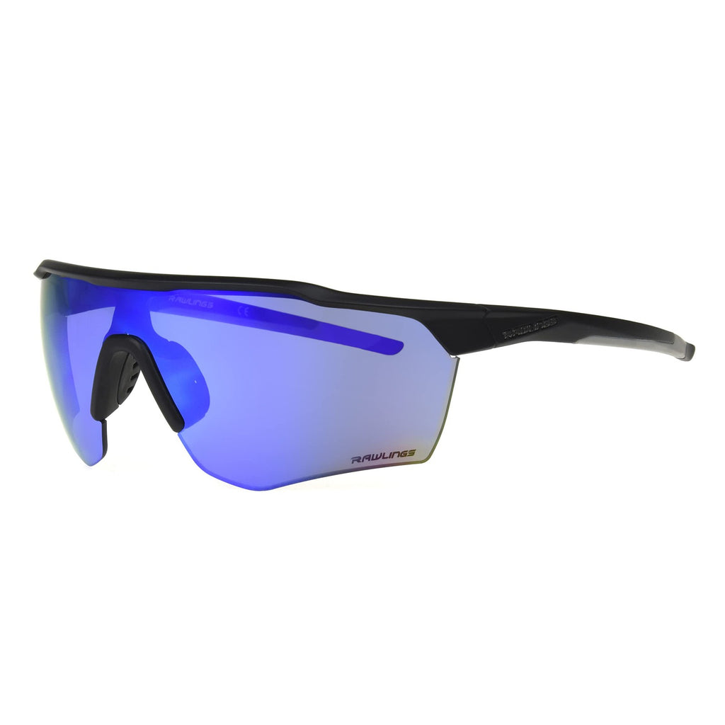 *Needs Repair* Rawlings Youth Baseball Sunglasses, Matte Black/Sky Blue Mirror