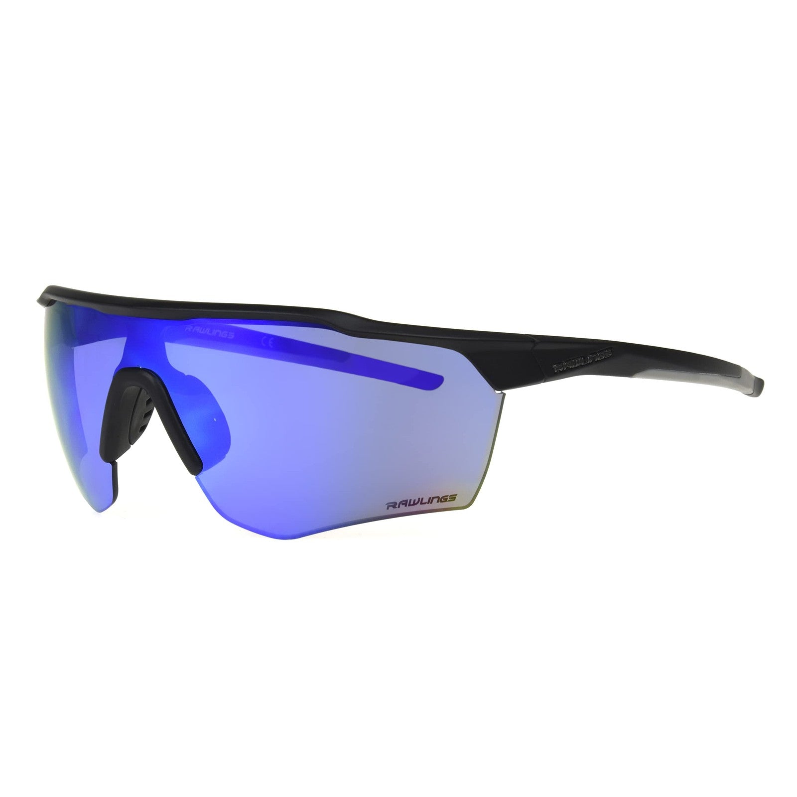 *Needs Repair* Rawlings Youth Baseball Sunglasses, Matte Black/Sky Blue Mirror