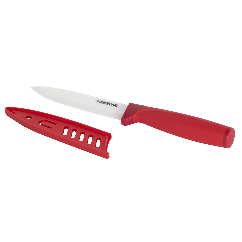 Farberware Ceramic 5-inch Utility Knife with Custom-Fit Blade Cover