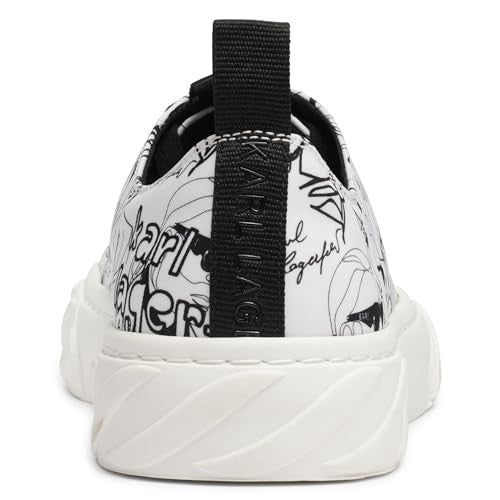 Karl Lagerfeld Paris Men's Logo Rubber Sole Low Top Sneaker, White, 9