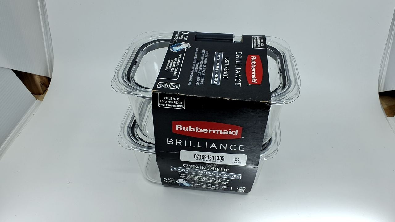 4.7 Cup Rubbermaid Brilliance Food Storage Containers, Medium Deep, 2-Pack