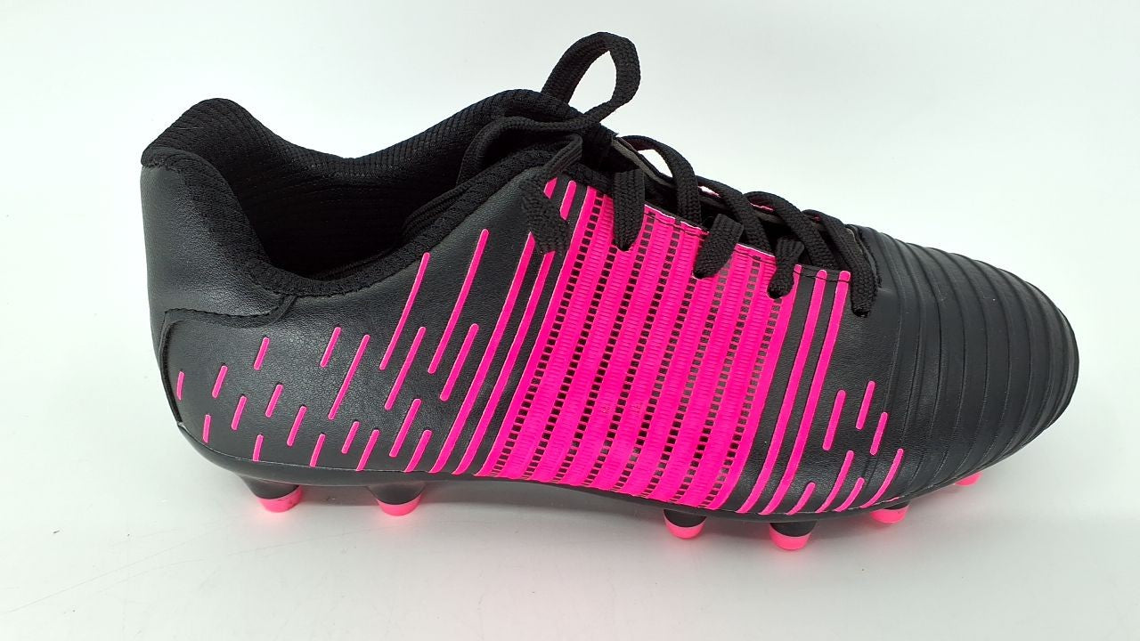 Boys Girls Soccer Cleats Size 2 Black/Fuchsia Athletic Shoes