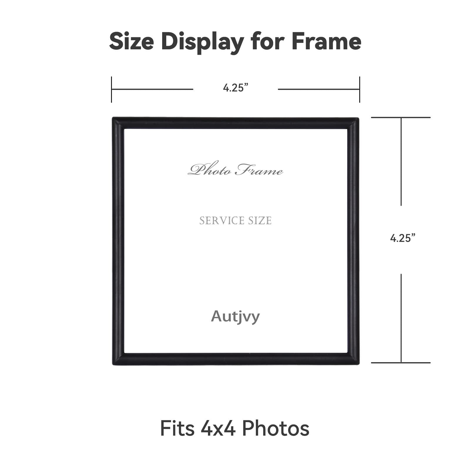 Matte Black 4x4 Picture Frame Set, Thin Aluminum Metal w/ Glass (2 Pack)