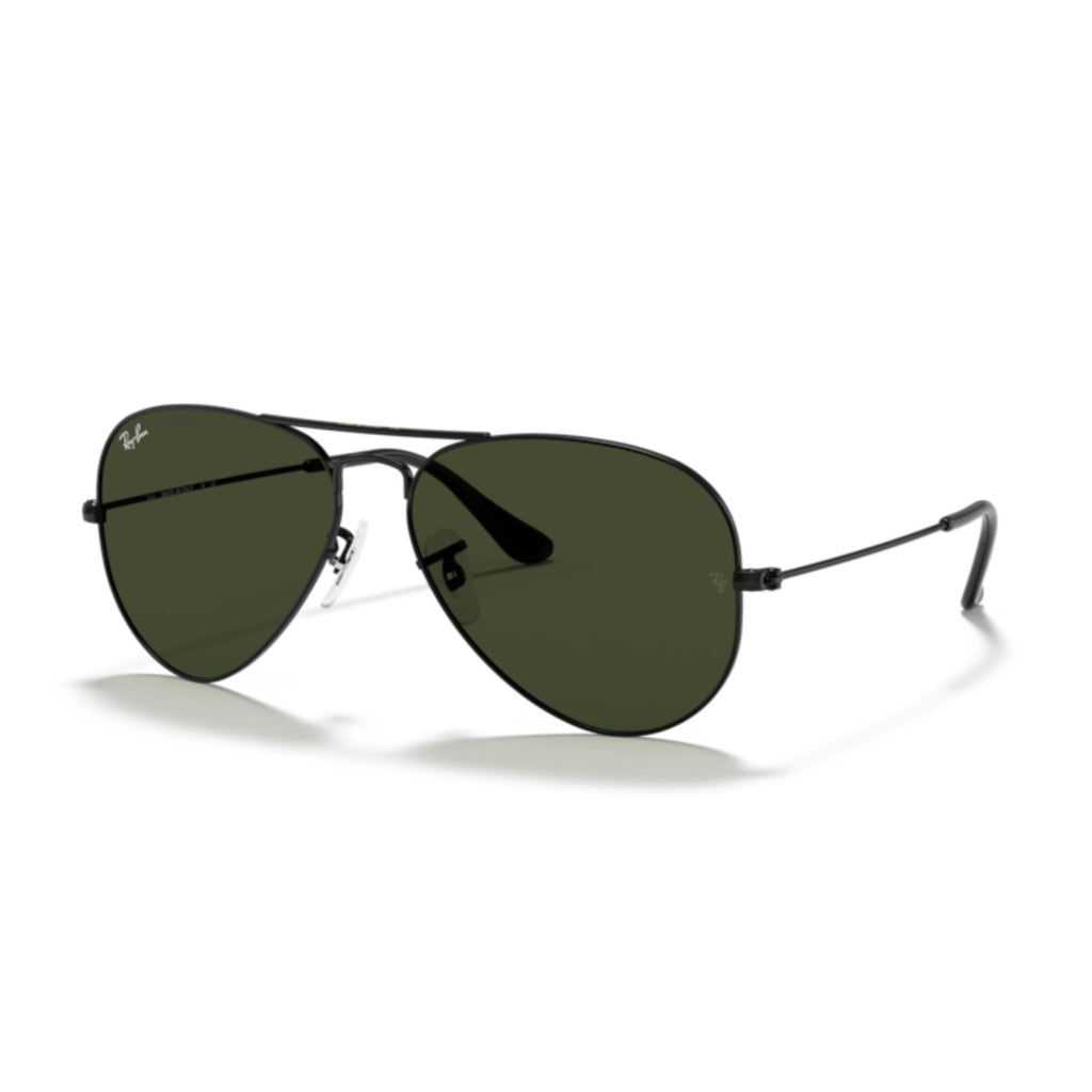 Ray-Ban RB3025 Aviator Metal Sunglasses L2823 Black G-15 Green + Accessories