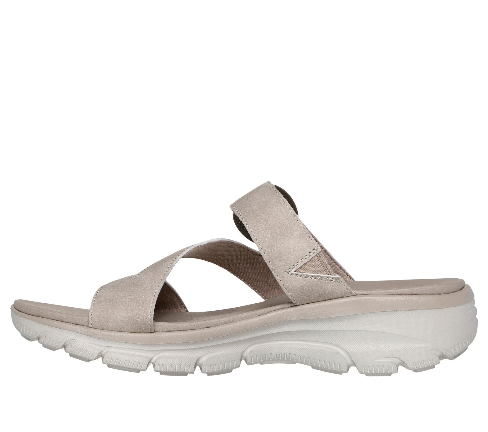 Skechers Women's EASY GOING - SLIDE ON BY casual sandal, Taupe 10 M