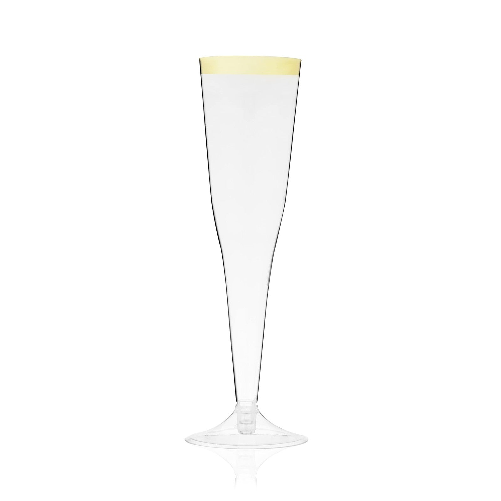 Gold Rimmed Disposable Champagne Flutes, 5.5oz, Set of 12