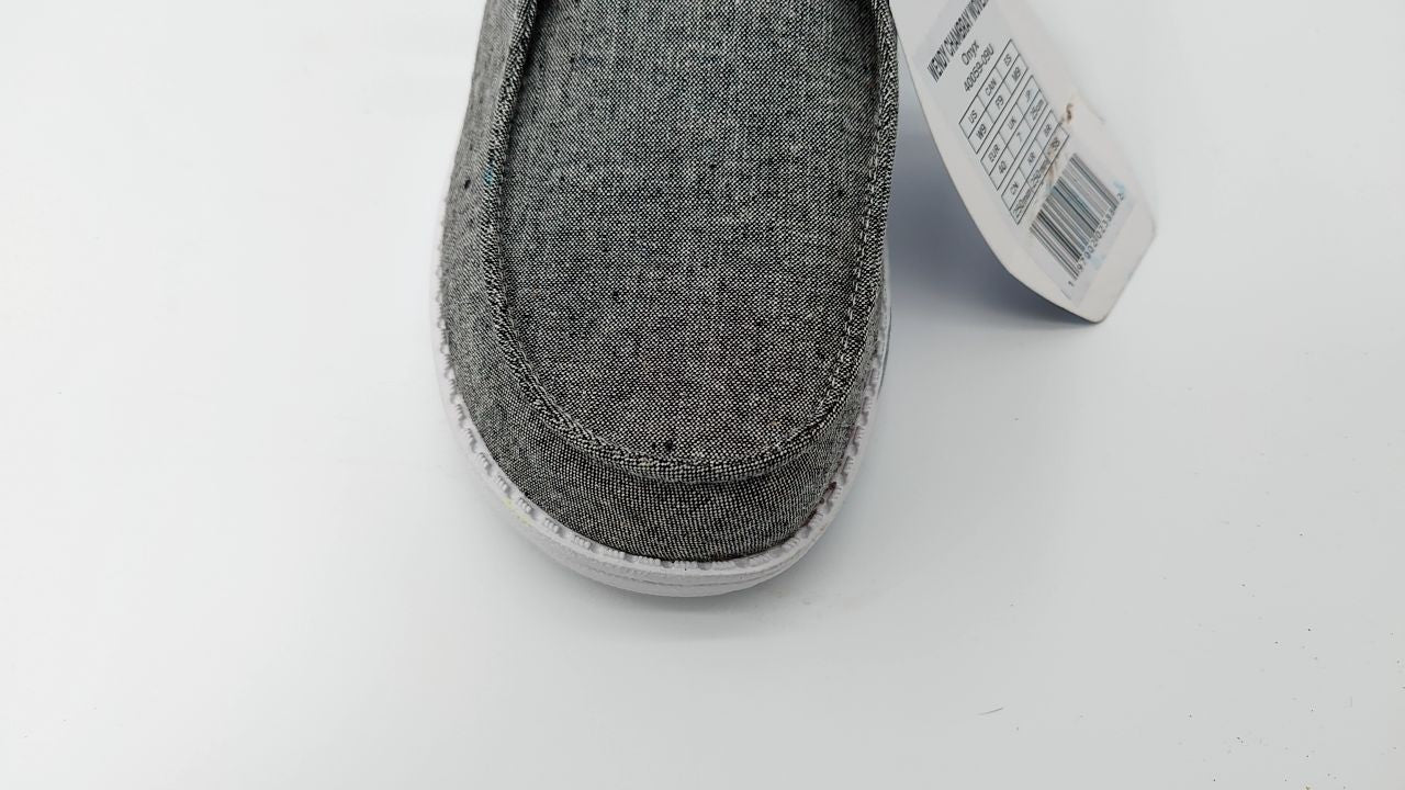 HEYDUDE Women's Wendy Chambray Woven Onyx Size 9