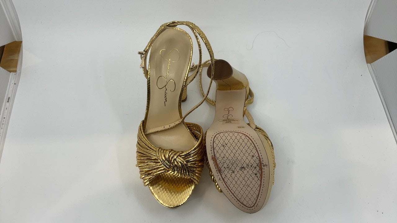Jessica Simpson Women's Immie Platform Sandal Heeled, Gold, 7
