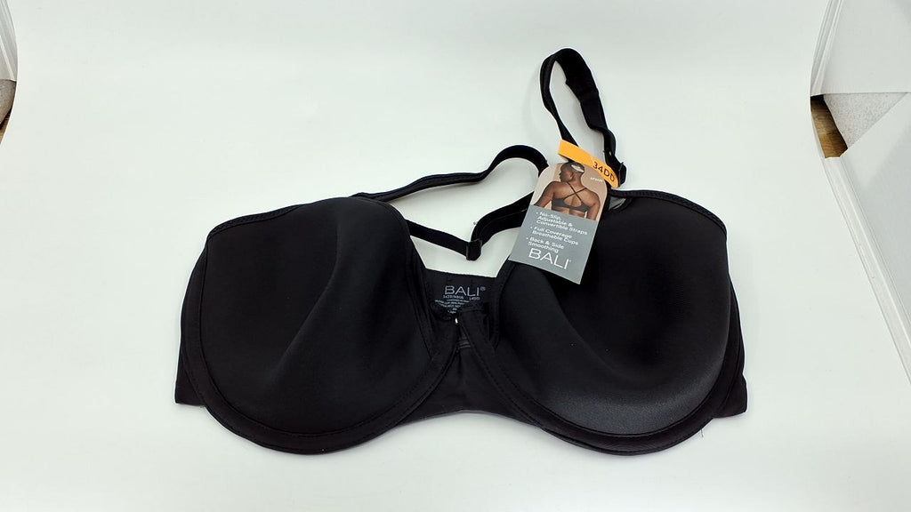 Bali One Smooth U Bra, Ultra Light, Convertible, Black, 34DD