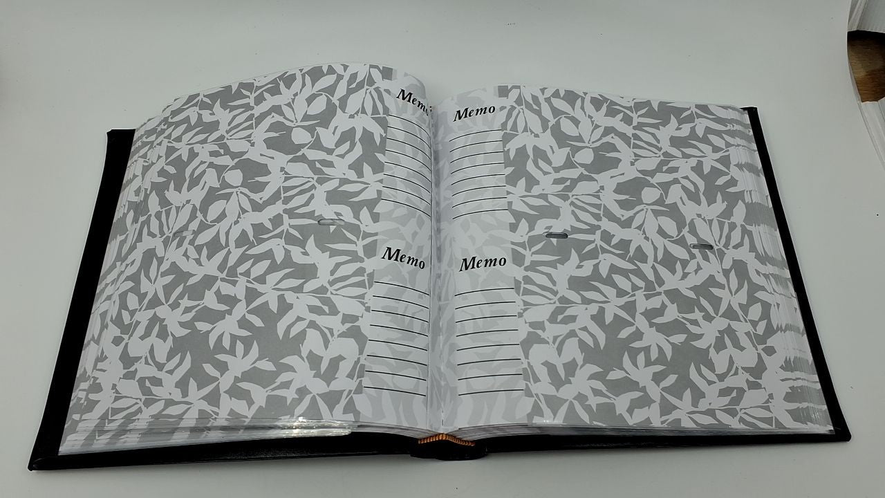 Cursive Memories Photo Album, 160 4x6, Black Faux Leather Cover