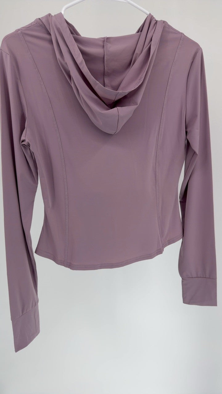 Pocketed Zip Up Hooded Long Sleeve Active Outerwear