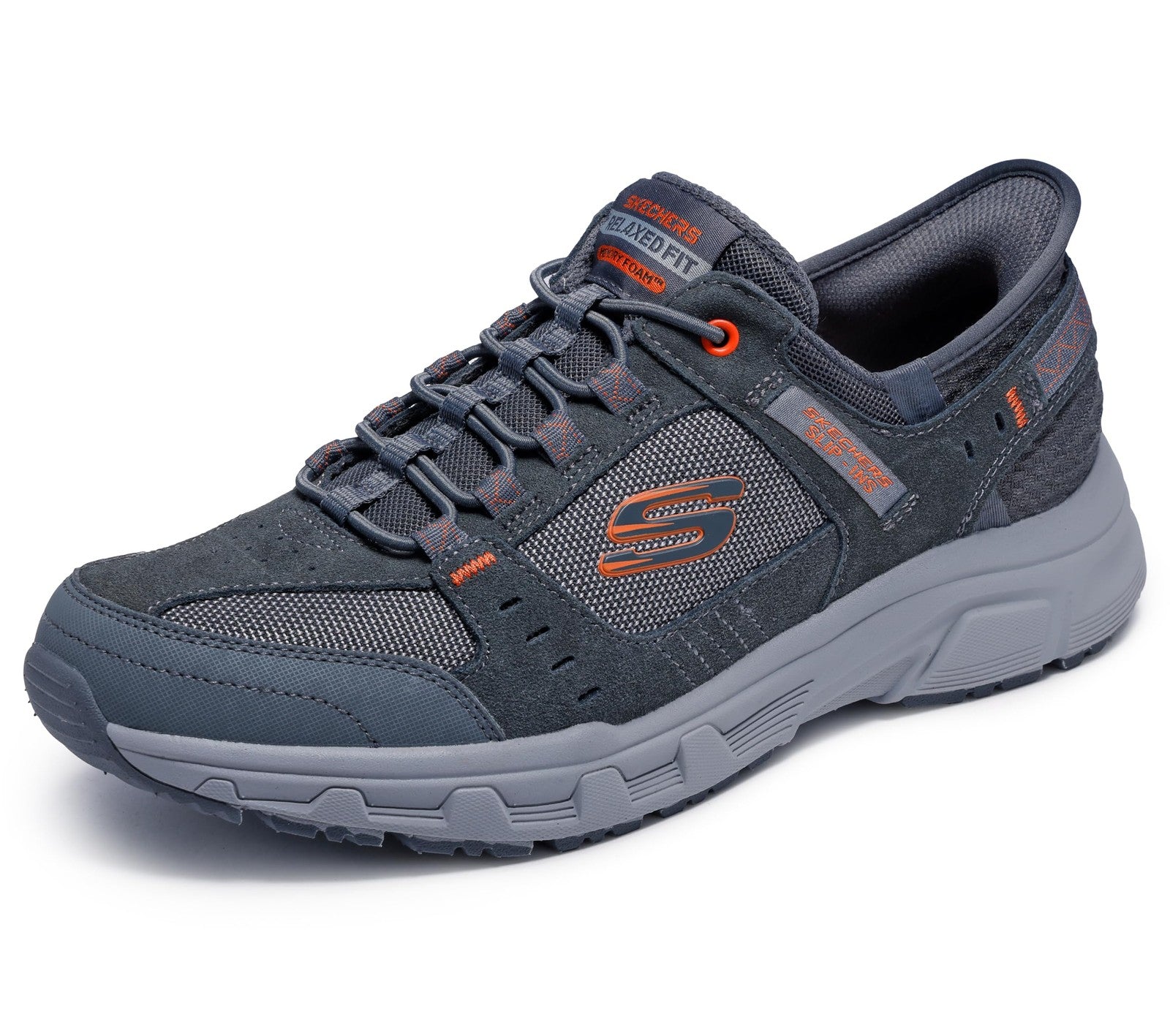 Men's Skechers Oak Canyon Hands Free Slip-in Sneakers 9.5 Gray/Orange