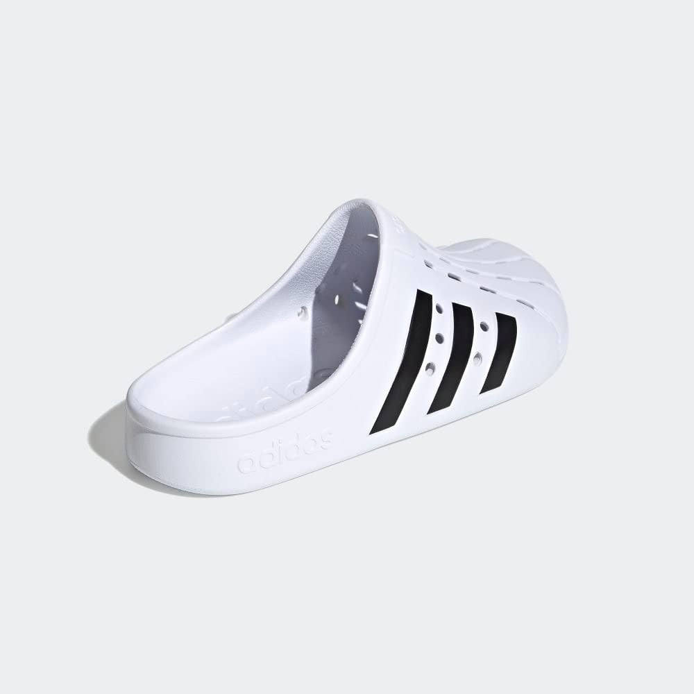 adidas Adilette Clog Slide, Footwear White/Core Black, Men's 11