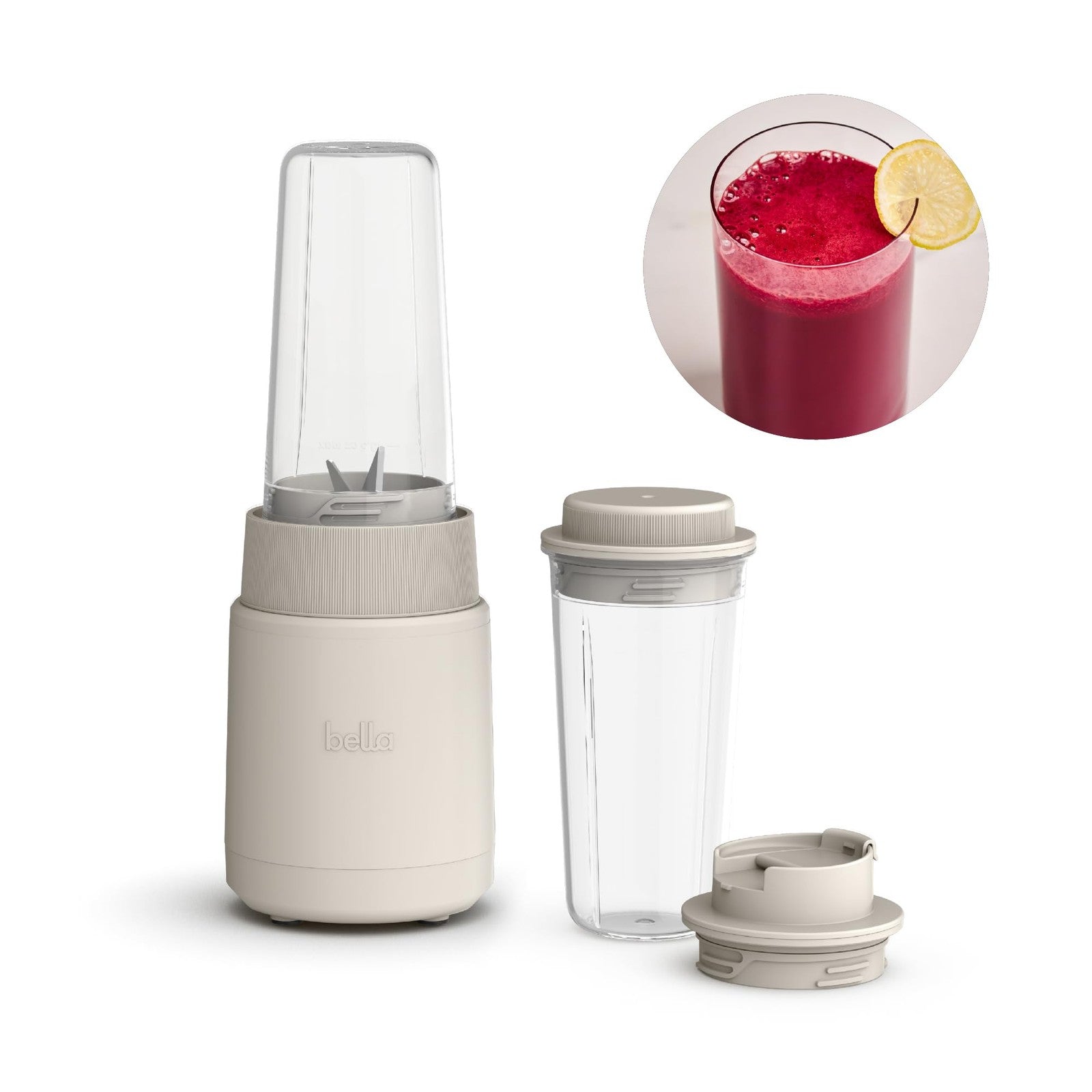 Bella 6 Pcs Rocket Blender Set, 240W, Oatmilk, BPA Free, Easy Clean