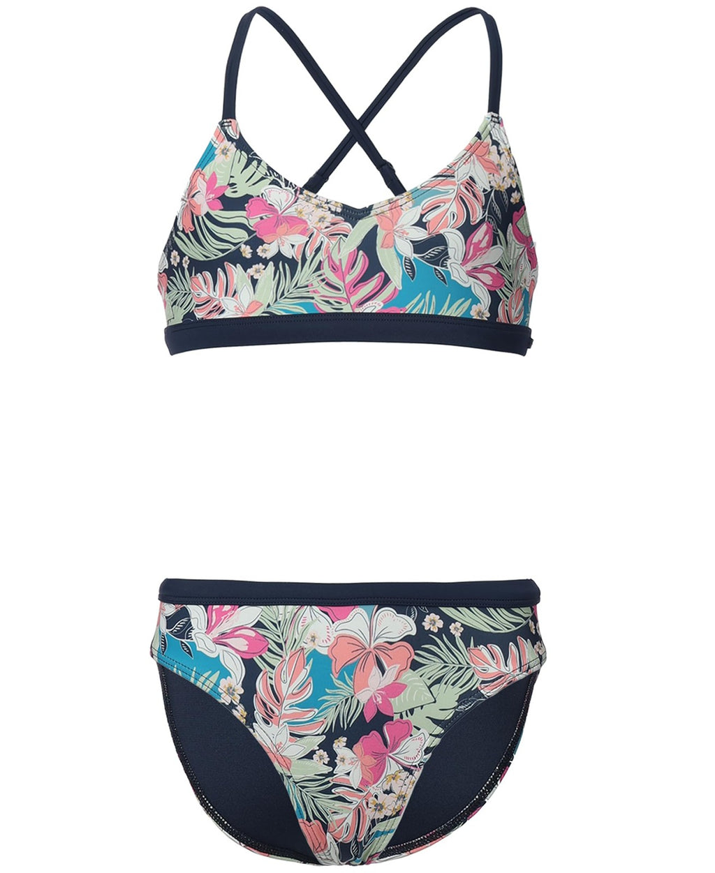 Girls' Roxy Bikini Swimsuit Set, Indigo Moody, Size 12, Quick-Dry