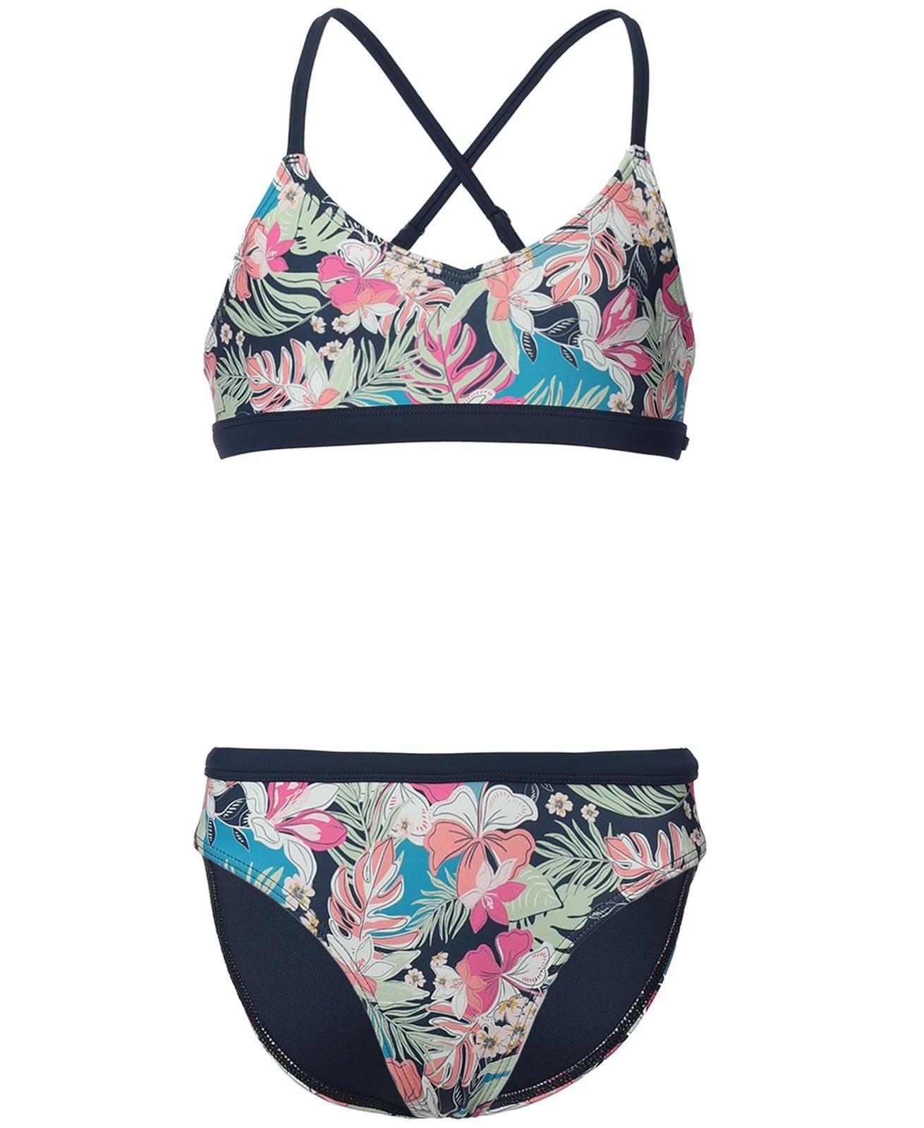 Girls' Roxy Bikini Swimsuit Set, Indigo Moody, Size 12, Quick-Dry