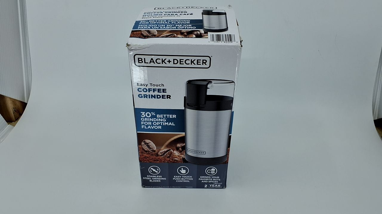 2/3 Cup Coffee Grinder, BLACK+DECKER, One Touch Control, Stainless Steel