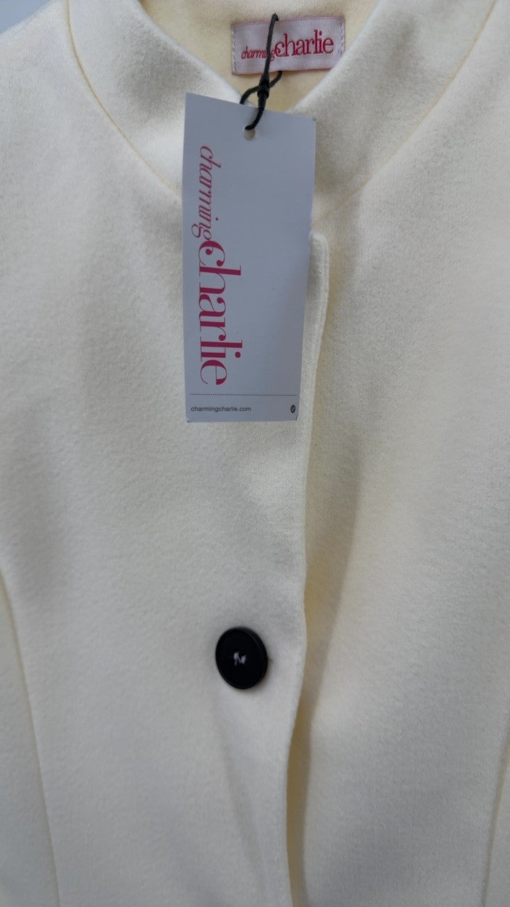 Single-Breasted Stand Collar Coat with Pocket