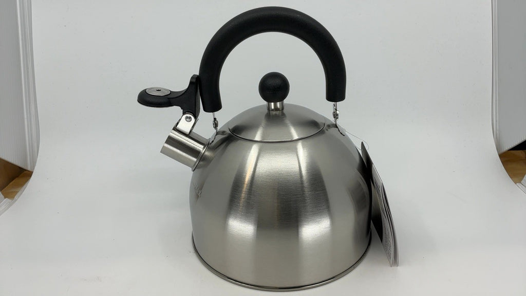 Primula Stewart 1.5Qt Whistling Kettle Brushed Steel Cool Touch Folding Handle