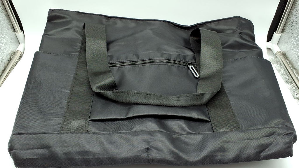 Black Large Tote Bag for Women w/ Laptop Compartment & Trolley Sleeve