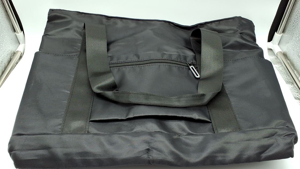 Black Large Tote Bag for Women w/ Laptop Compartment & Trolley Sleeve