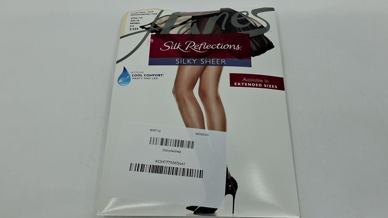 Hanes Silk Reflections Control Top Pantyhose, Natural, Size CD