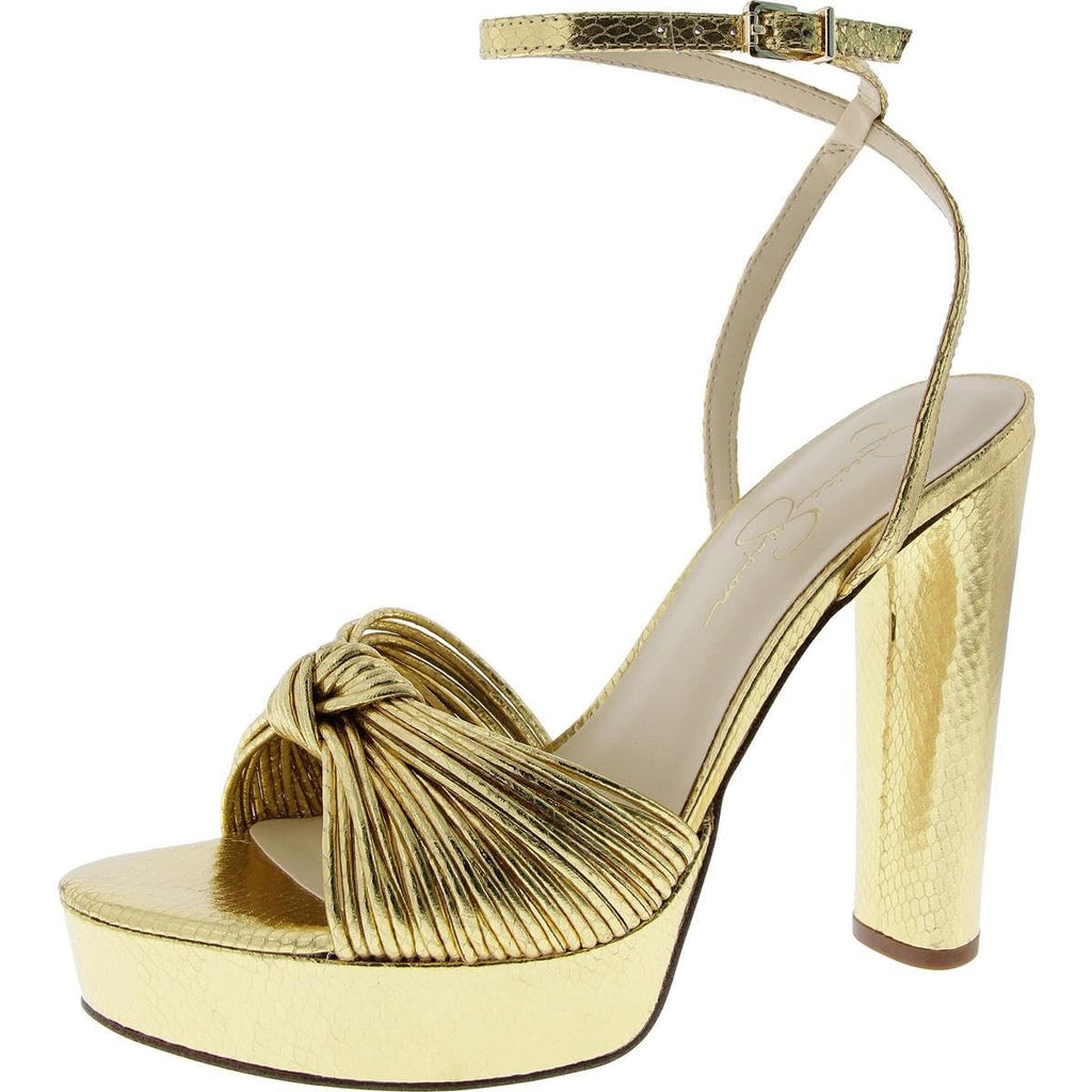 Jessica Simpson Women's Immie Platform Sandal Heeled, Gold, 7