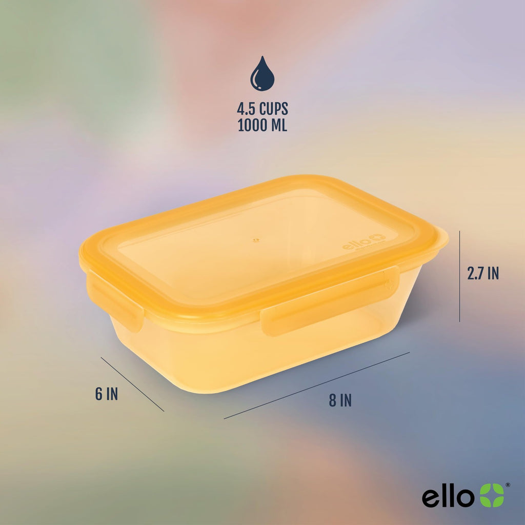 4.5 Cup Plastic Meal Prep Set, 10-Piece Ello Snap & Nest - Dishwasher Safe