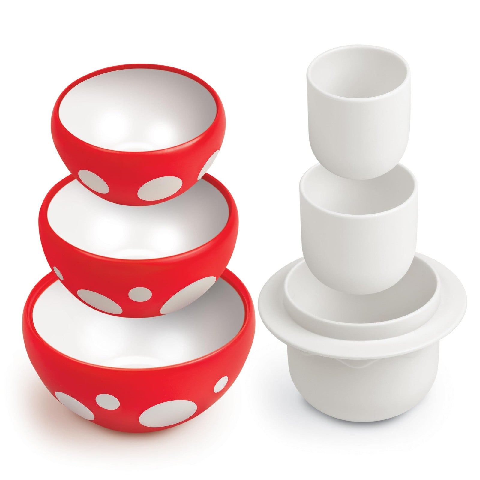 Whimsical 6 Cup Mushroom Measuring Cups Set, Durable Plastic Kitchenware