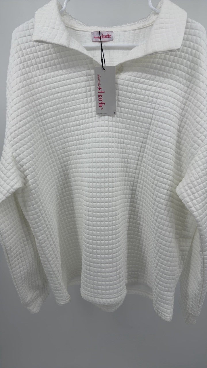 Texture Johnny Collar Long Sleeve Sweatshirt